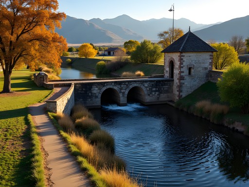 Historic water mill and irrigation system at Jesús María Jesuit Estancia
