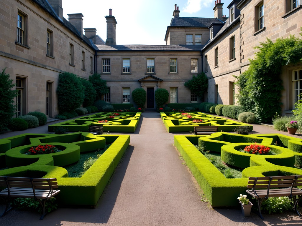 Hidden 17th century formal garden of Dunbar's Close just off Edinburgh's Royal Mile