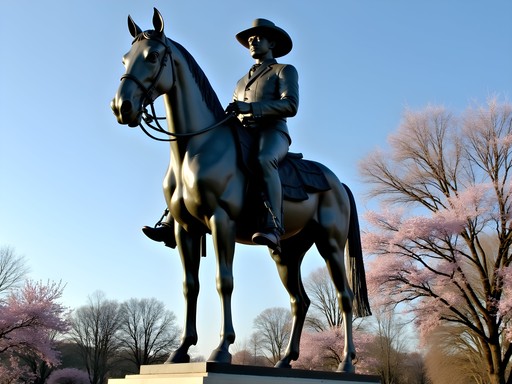 Bronze statue of Bass Reeves in downtown Fort Smith