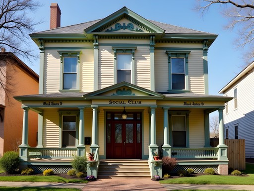 Historic Victorian building of Miss Laura's Social Club in Fort Smith