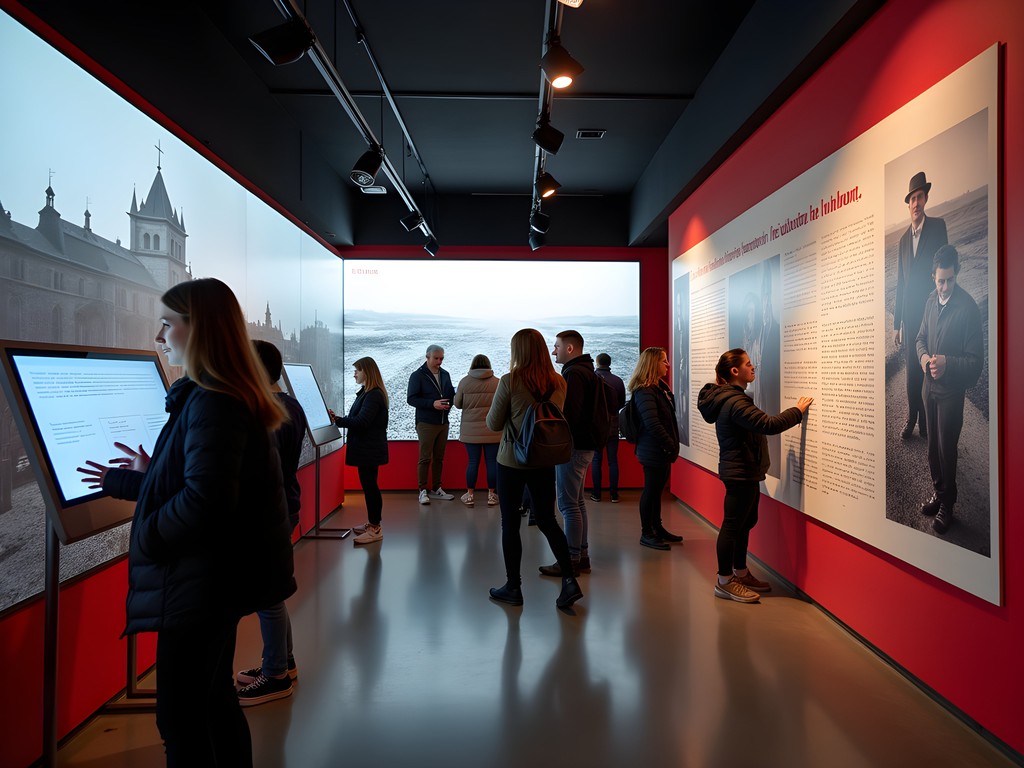 Interactive exhibit at the International Red Cross Museum in Geneva
