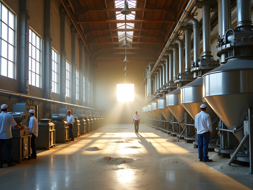 Industrial flour milling equipment at the North Dakota Mill in Grand Forks