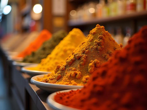 Vibrant display of spices and herbs in Al-Balad's traditional souk