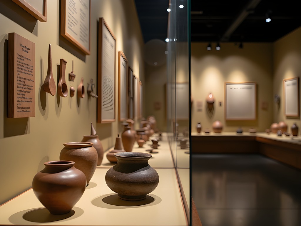 Native American artifacts display at North Dakota Heritage Center