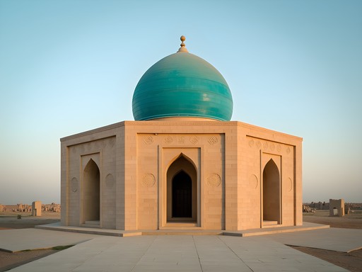 Restored dome of Sultan Sanjar Mausoleum in Ancient Merv archaeological park