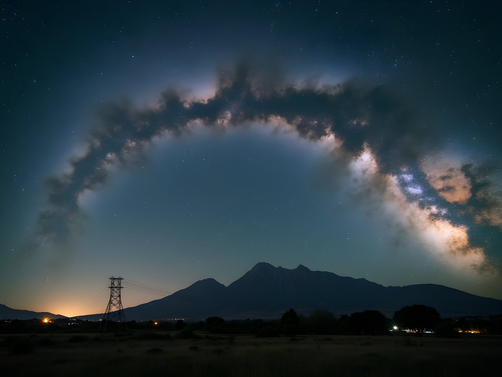 Milky Way over Sierra Madre mountains near Monterrey