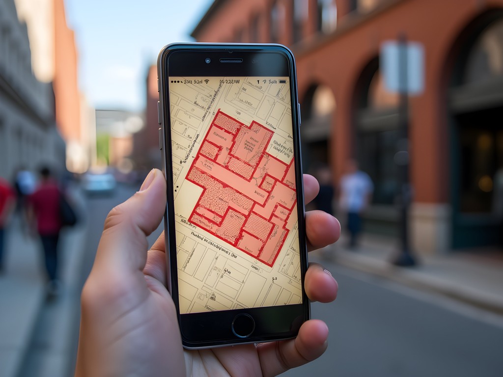 Historical Sanborn map overlay of Mount Vernon industrial district