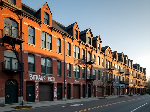 Historic industrial buildings along South 4th Avenue in Mount Vernon