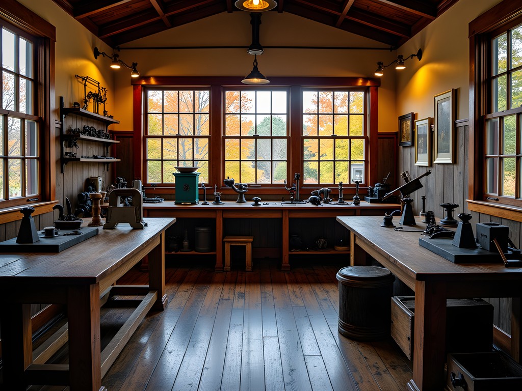 Interactive workshop at Eli Whitney Museum with historical machinery