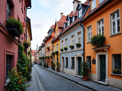 Colorful historic Bamberger houses in Jeżyce district of Poznan