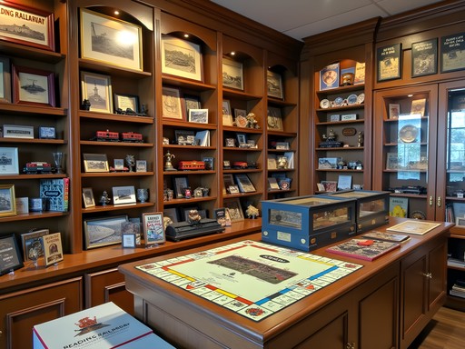 Railroad memorabilia and souvenirs at local Reading shop