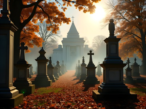 Hollywood Cemetery in Richmond with fall foliage and historic graves overlooking the James River