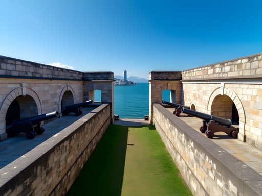 Historic Portuguese fortification of Forte São João in Rio de Janeiro with colonial military architecture