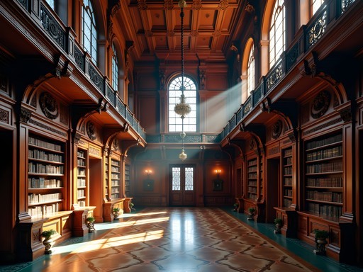 Ornate interior of the Royal Portuguese Reading Room in Rio de Janeiro showing neo-Manueline architecture