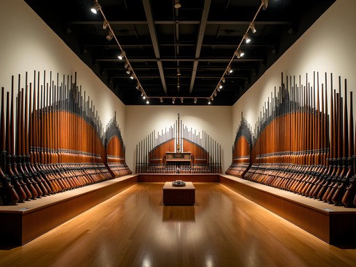 Historic Organ of Muskets display at Springfield Armory National Historic Site Massachusetts