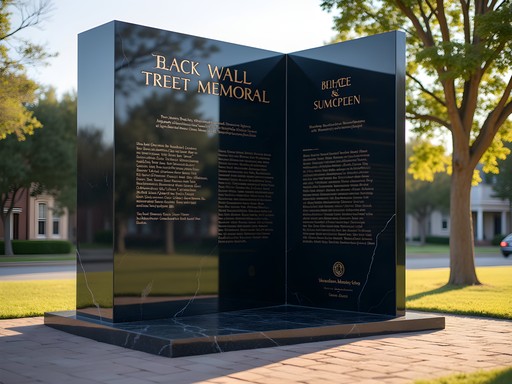 Black Wall Street Memorial at the corner of Greenwood and Archer in Tulsa