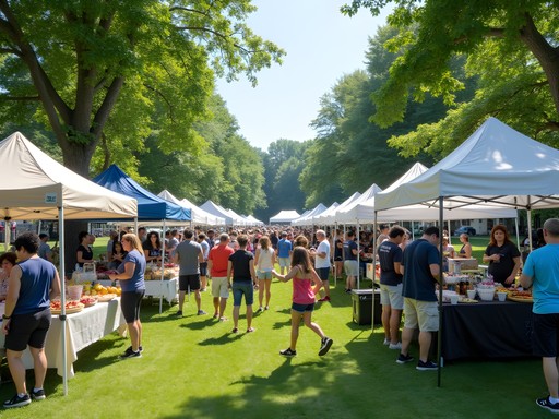 Diverse community members enjoying outdoor festival in Bear, Delaware