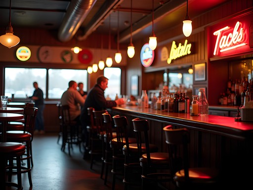 Interior of Stella's Bar and Grill in Bellevue Nebraska showing classic diner atmosphere