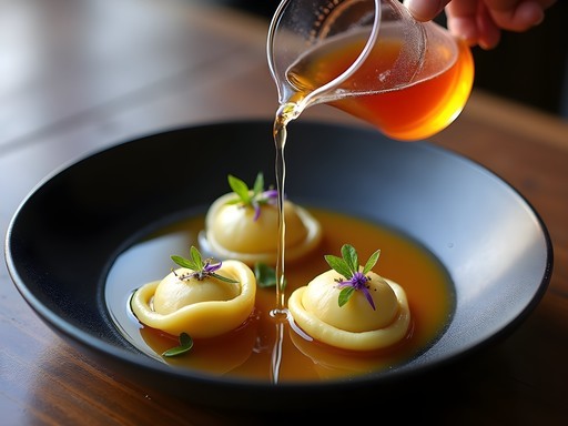 Modern interpretation of traditional Bolognese dish at an innovative restaurant in Bologna