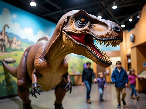 Animatronic dinosaur exhibit at Children's Museum of South Dakota