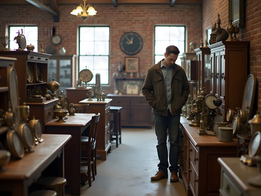 Man examining vintage items at Cermak Antique Mall in Cicero