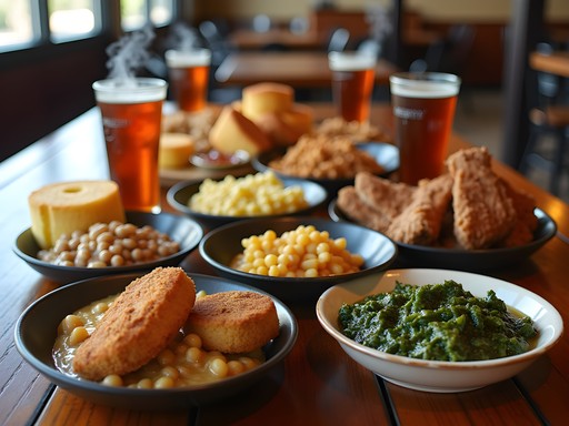 Authentic Southern soul food spread at a local Dothan restaurant