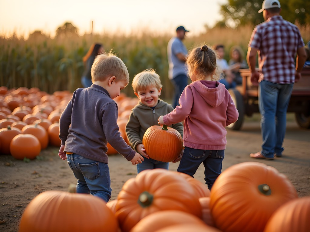Families enjoying fall festival activities at Goebbert's Pumpkin Farm near Elgin