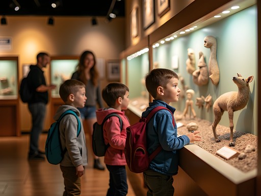 Family exploring exhibits at the affordable Elgin Public Museum in Lords Park