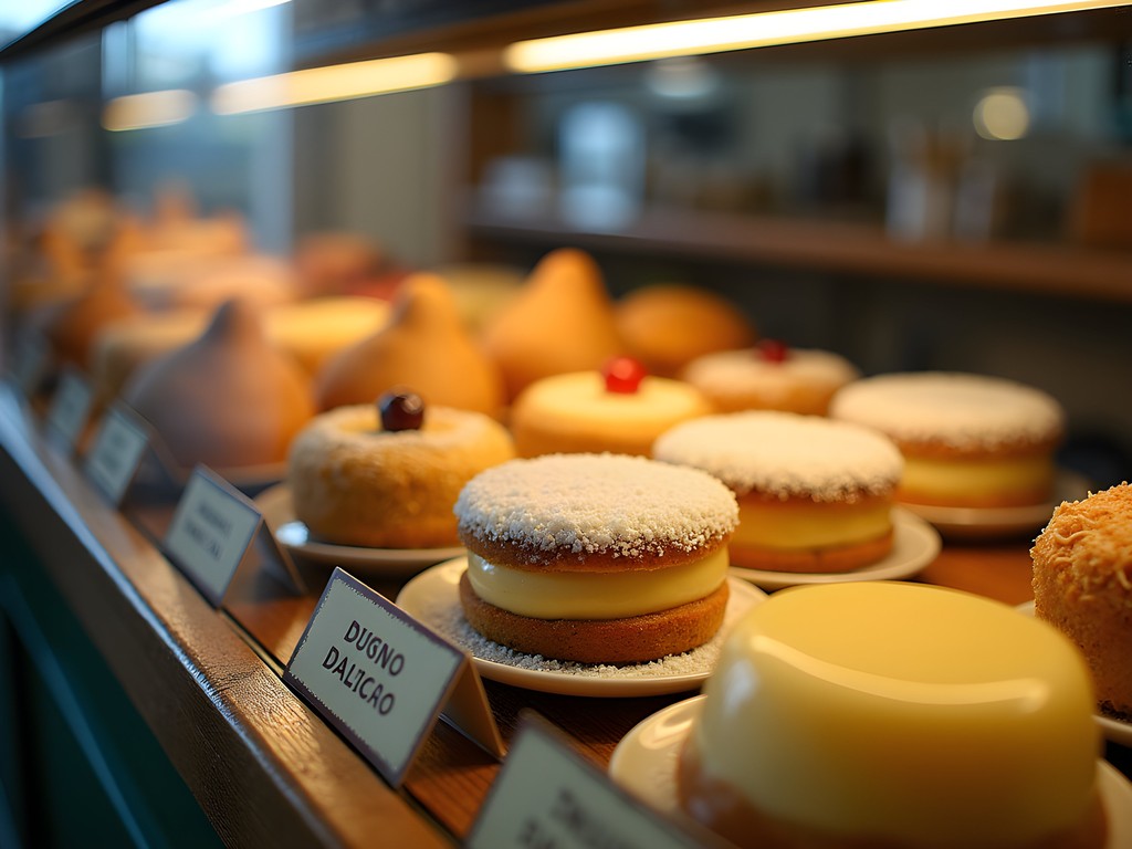 Colorful display of Cuban pastries and desserts at a traditional Hialeah bakery