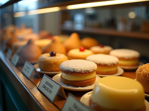 Colorful display of Cuban pastries and desserts at a traditional Hialeah bakery