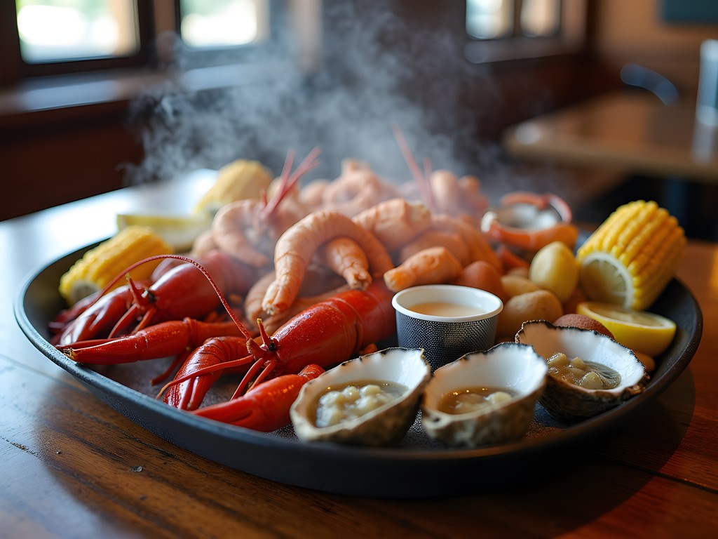 Authentic Cajun seafood platter from Harbor Seafood in Kenner, Louisiana