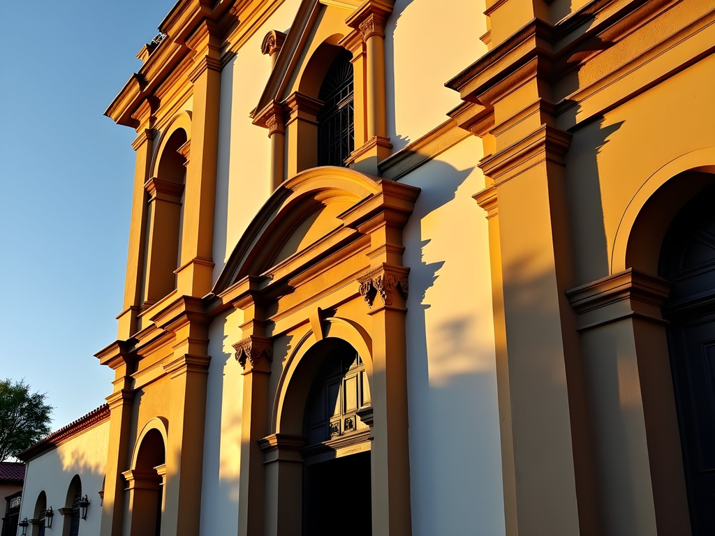 Golden ratio patterns in the facade of Iglesia San Isidro Labrador in Lambaré, Paraguay