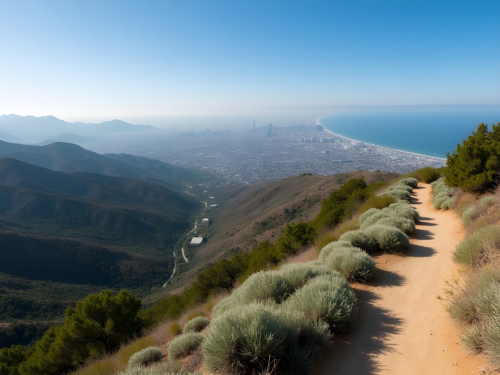 Panoramic view of Los Angeles basin from Kenneth Hahn State Recreation Area trails