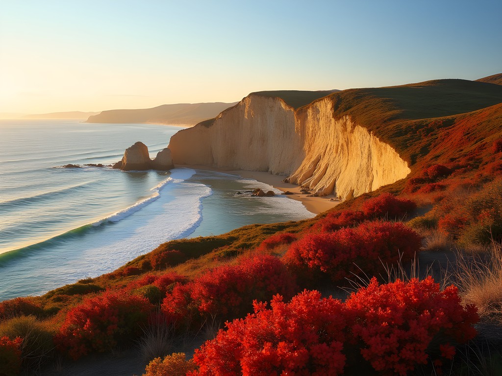 Autumn colors at Gay Head Cliffs in Aquinnah, Martha's Vineyard