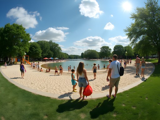 Families enjoying recreational activities at Menominee Park in Oshkosh
