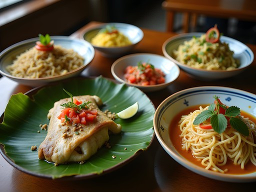 Traditional Cambodian dishes at Phnom Penh Restaurant in Stockton
