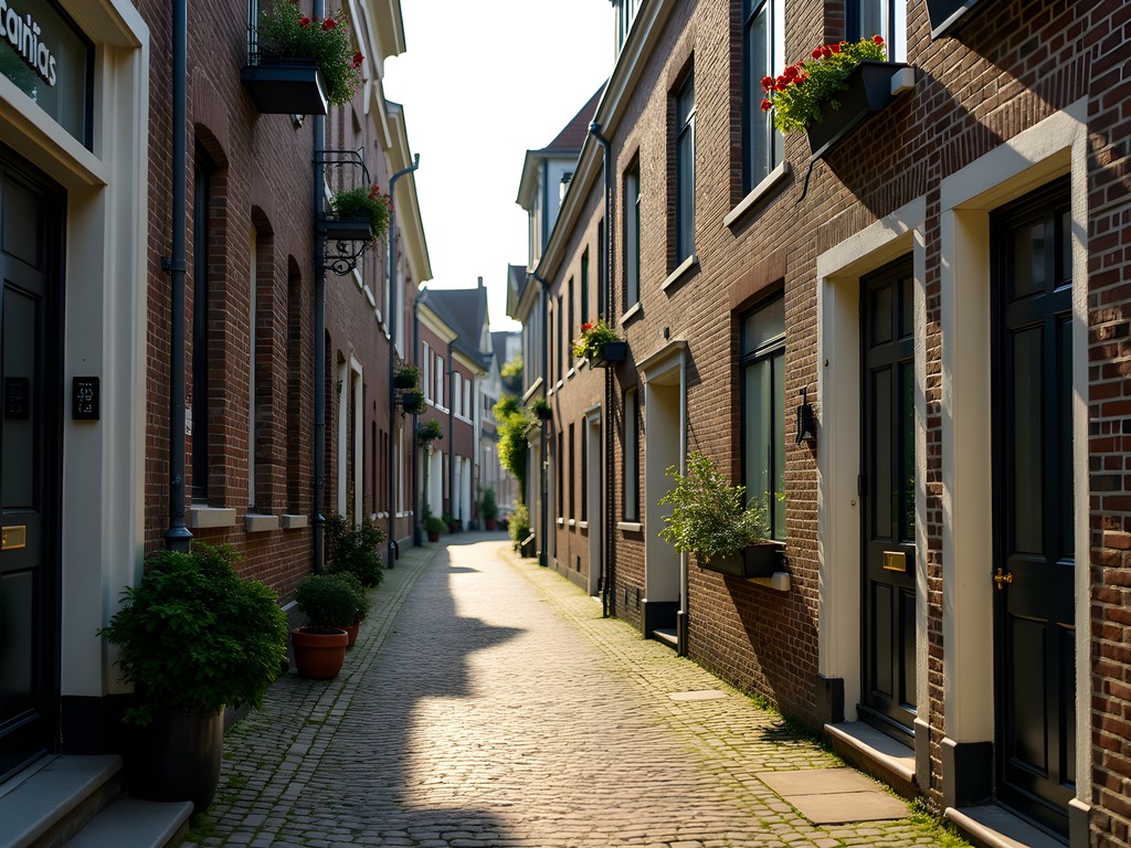 Historic Seven Alleys district in Utrecht with narrow streets and traditional houses
