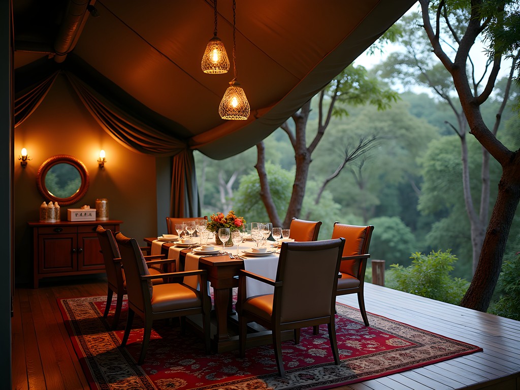 Luxury mobile camp setup in Madagascar rainforest for exclusive wildlife viewing