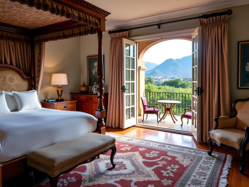Luxury suite at La Residence with vineyard and mountain views in Franschhoek