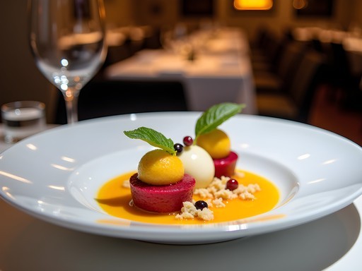 Elegant plated dish at a Michelin-starred Chicago restaurant