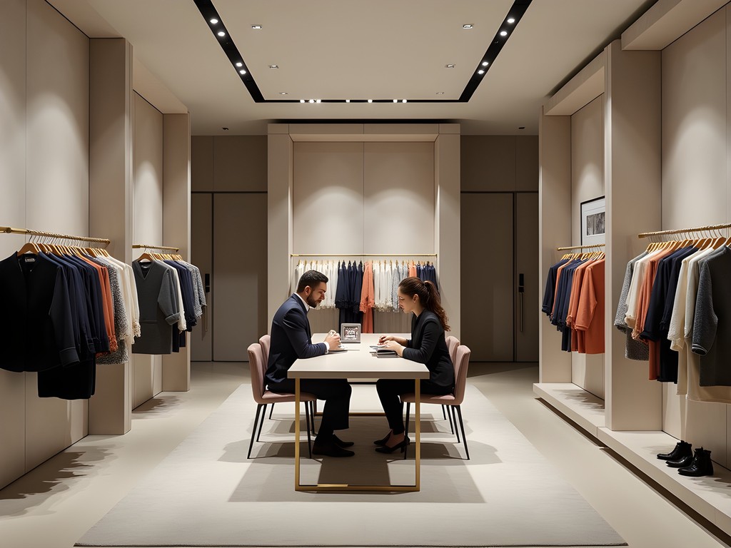 Elegant interior of a high-end Chicago boutique with personalized shopping experience