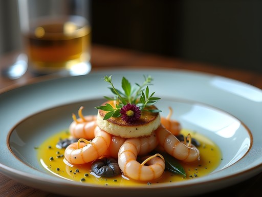 Elegant plating at Michelin-starred Restaurant Martin Wishart in Edinburgh