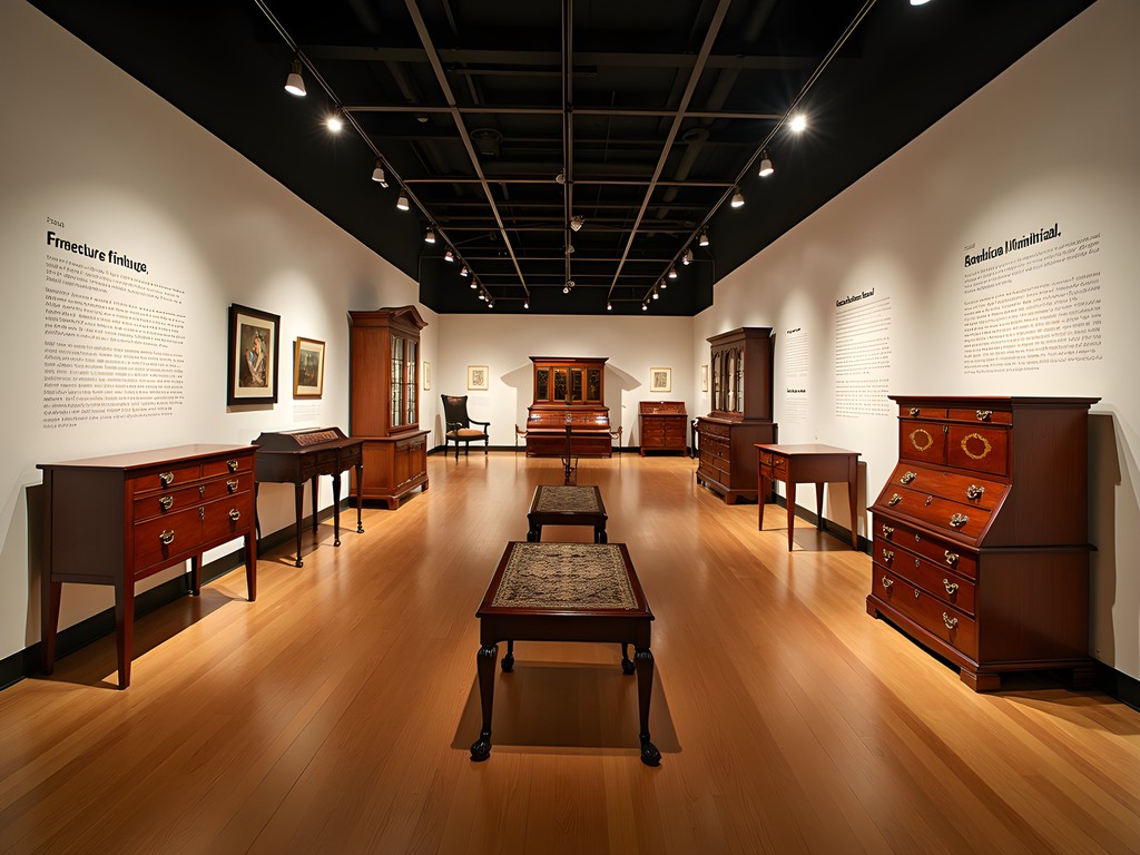 Historical furniture exhibit at High Point Museum showing evolution of American craftsmanship
