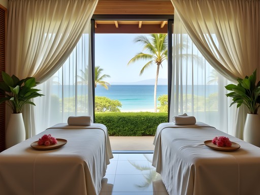 Luxury open-air spa treatment room with ocean views at Turtle Bay Resort Honolulu