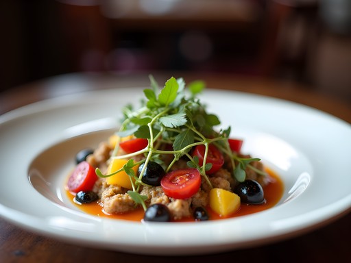 Gourmet plated dish at upscale Independence Missouri restaurant