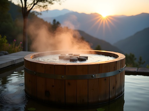 Traditional Bhutanese hot stone bath ritual at luxury retreat in Jakar Valley