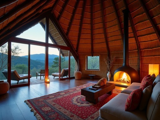 Luxury forest villa at Bisate Lodge with panoramic views of Volcanoes National Park