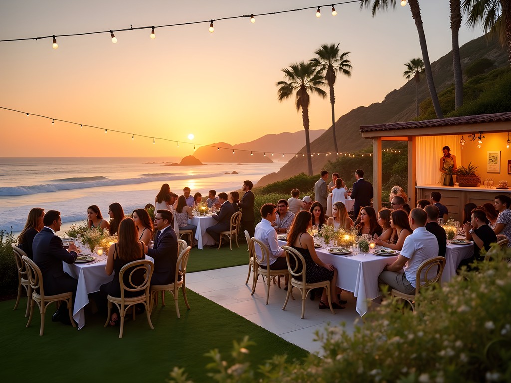 Exclusive conservation event in Malibu with ocean views and celebrity participants