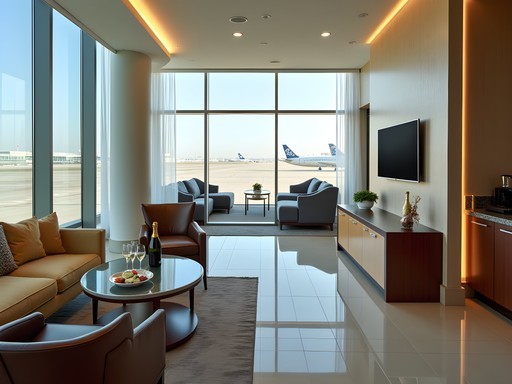 Exclusive Private Suite at LAX terminal with luxury furnishings and private outdoor area