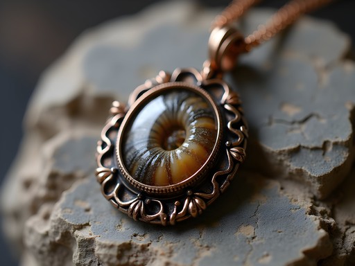 Luxury handcrafted jewelry featuring Black Hills fossils and precious metals at Spearfish artisan studio